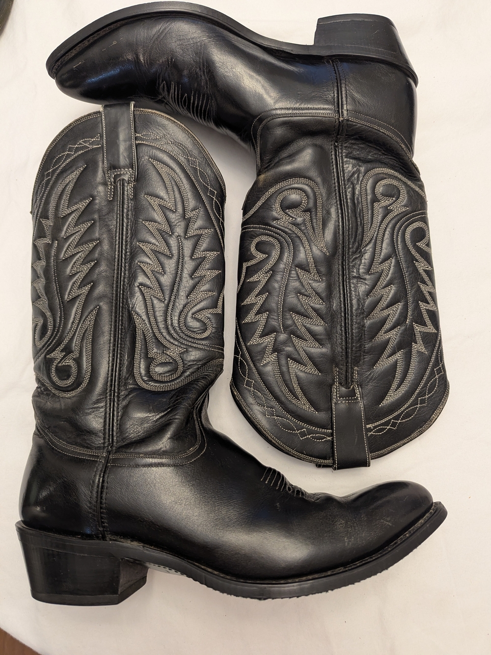 Acme Vintage Black Leather Western Cowboy Boots